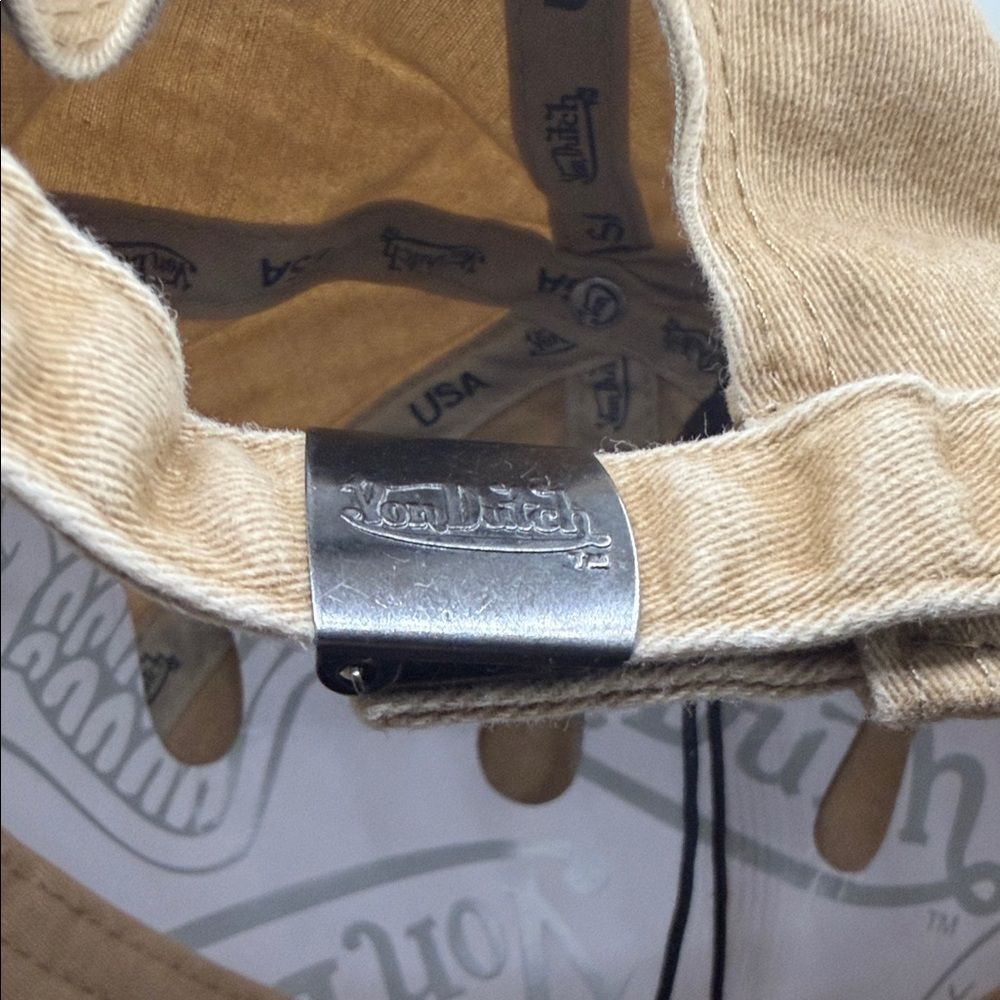 Von Dutch Distressed Dad Cap in a washed tan - Picture 7 of 12